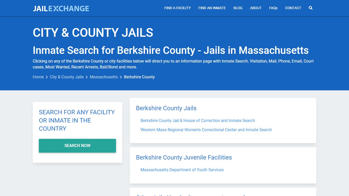 Inmate Search for Berkshire County | Jails in Massachusetts - Jail Exchange