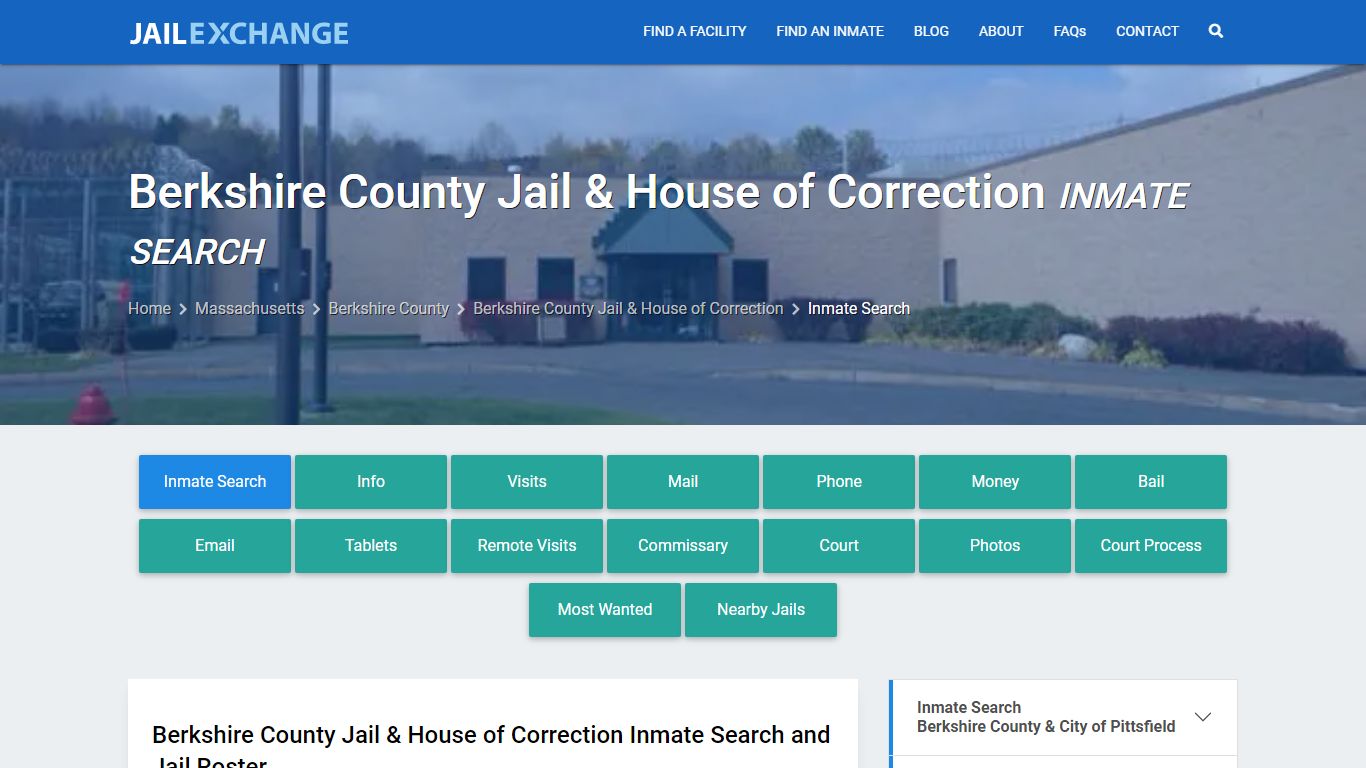 Berkshire County Jail & House of Correction Inmate Search